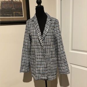 Adam Lippes Black and White Tweed Blazer